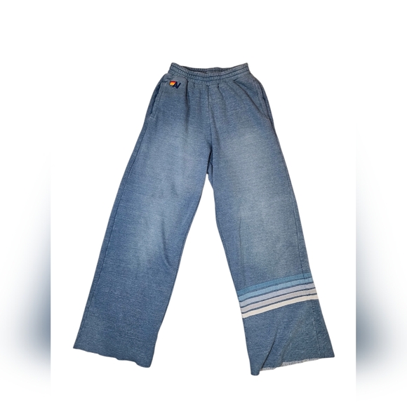 Aviator Nation-  Rugby Stich Wide Leg Sweatpants sz: Small !Sold Out on Website! - Picture 3 of 9